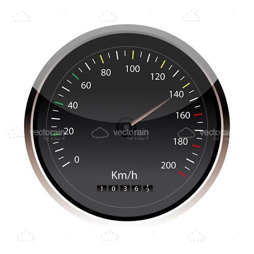 Glossy Black Speedometer